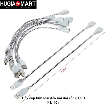 Dây cáp kim loại có thể uốn cong nối dài cổng USB 2.0 loại A đầu cái sang đầu đực PK-024