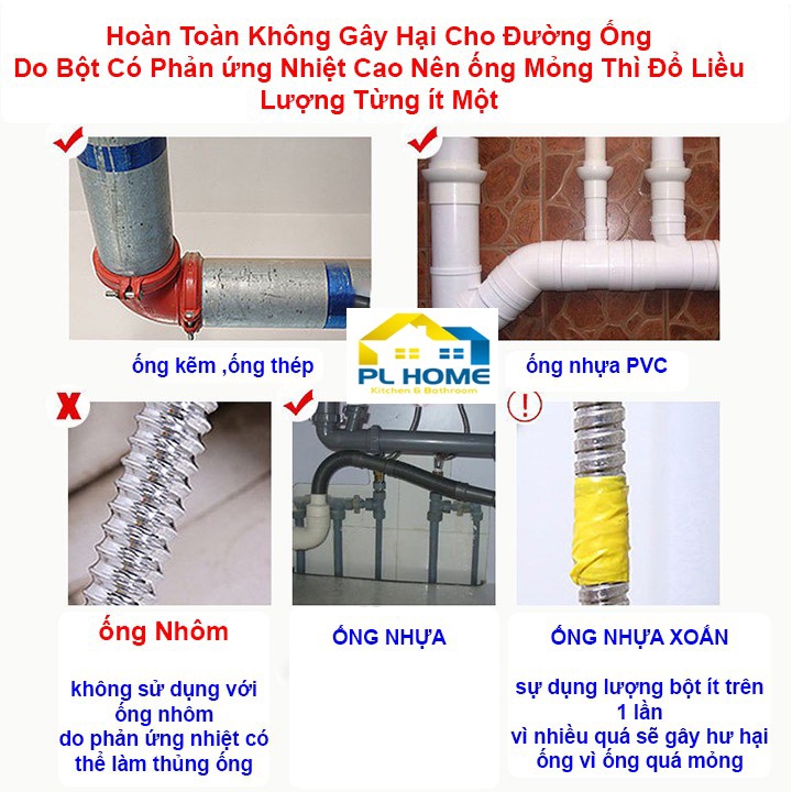 ⚡FREE SHIP⚡ Bột Thông Cống, Bột Thông Tắc Cống Cực Mạnh, Thông Bồn Cầu, Bồn Rửa Chén JINGLEI 260gr