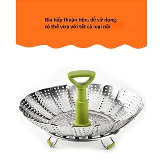 Vỉ hấp cách thủy đa năng gấp gọn có tay cầm chống nóng( hàng nội địa Trung)