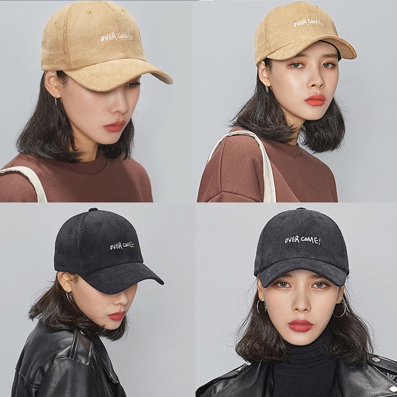 Corduroy Chữ cái Mũ bóng chày Mũ nam và nữ Mũ thông thường Tất cả phù hợp với Mặt trời