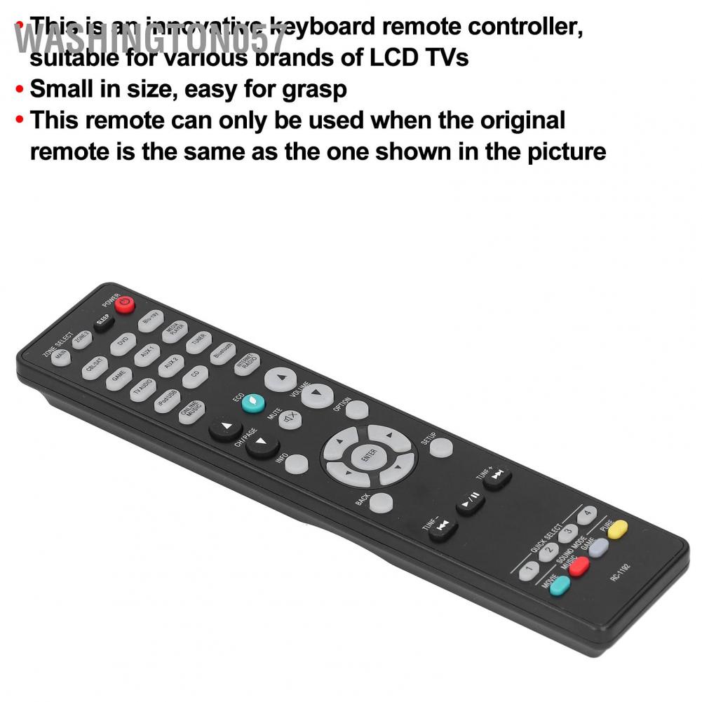 Washington057 RC‑1192 Universal TV Remote Control for LCD Portable Replacement