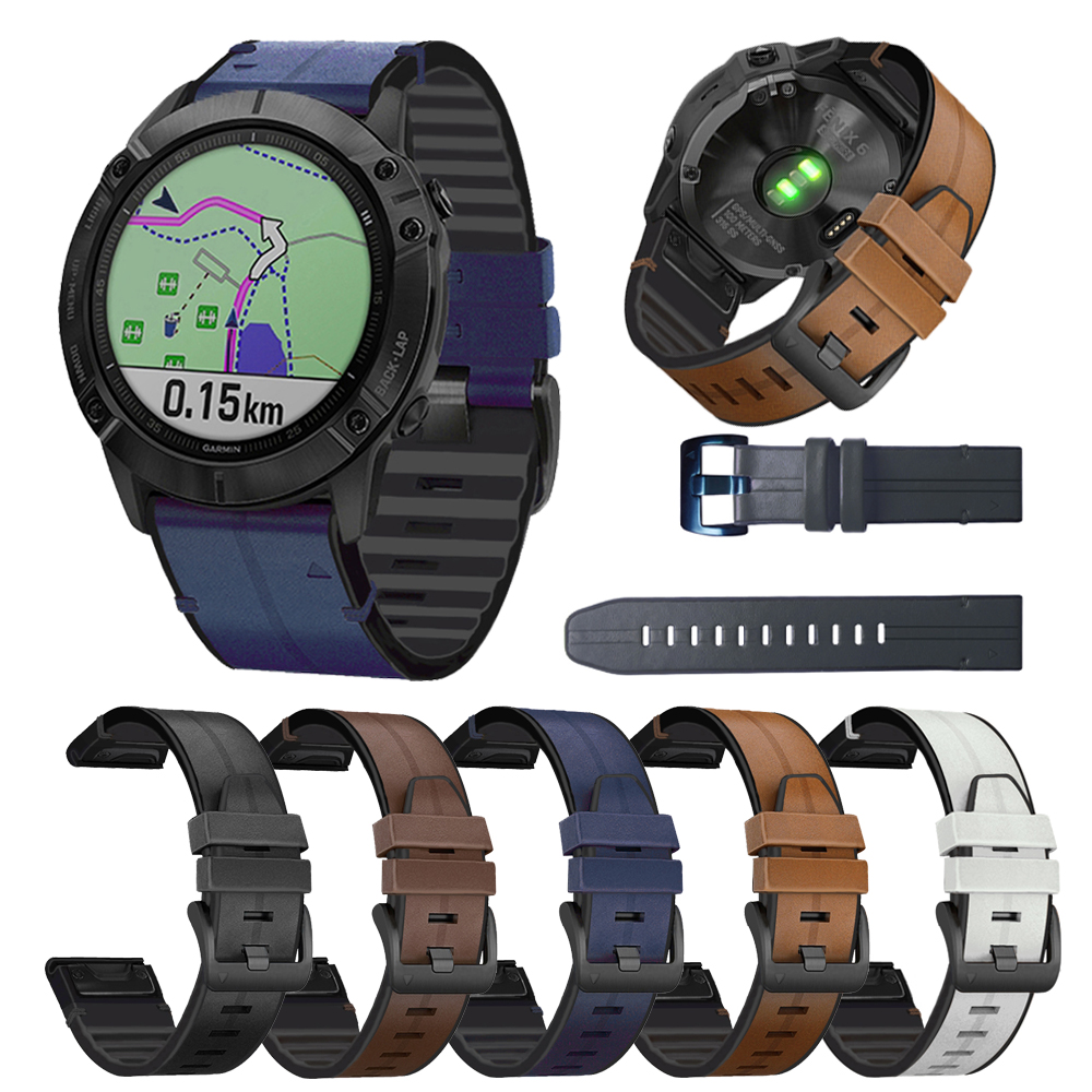 Dây đeo bằng da 22mm cho đồng hồ Garmin Fenix 5/5 Plus/Fenix 6/6 Pro/Forerunner 935/945 cao cấp