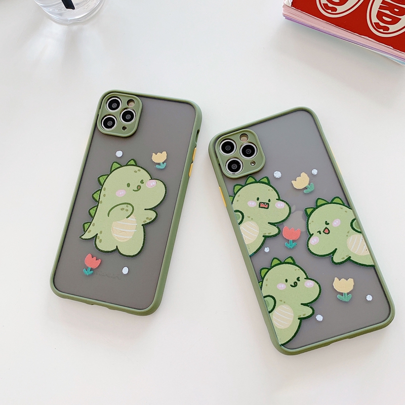 Ốp lưng iphone nhám Dino và hoa 5/5s/6/6plus/6s/6splus/7/7plus/8/8plus/x/xr/xs/11/12/pro/max/plus/promax - Awifi U4-14 | BigBuy360 - bigbuy360.vn