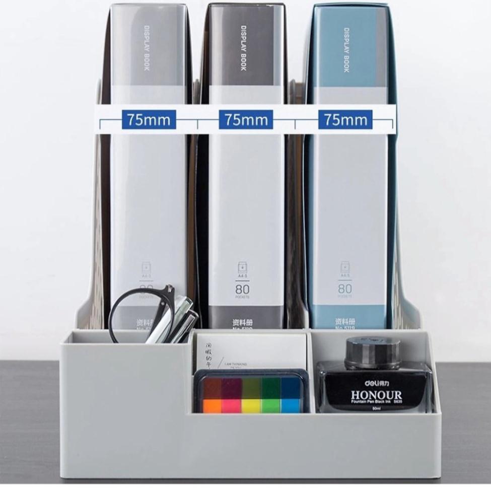 Giá đựng tài liệu 3 ngăn kèm khay để bút văn phòng 5680