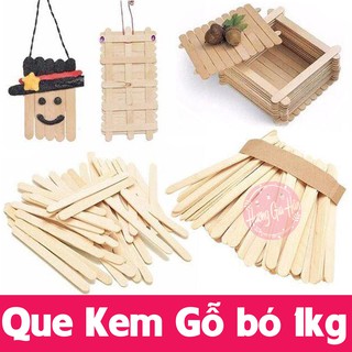 Que Kem Gỗ bó 1kg (1 cân~800 que) làm đồ handmade, đồ giáo dục Montessori (11,5x1cm)