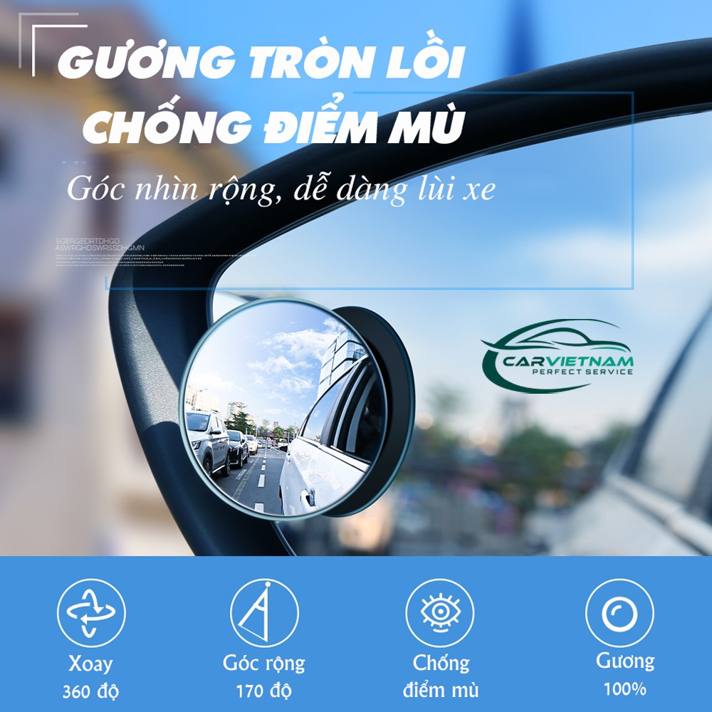 Bộ 2 Gương Cầu Lồi Có Viền, Không Viền Xoay 360 Độ Cho Ô Tô - Gương Giúp Xoá Điểm Mù Hiệu Quả - Ccar Vietnam