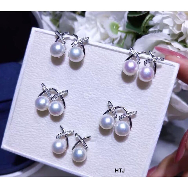 Bông tai bạc bibi silver gắn đá nhỏ xinh / Nụ bạc gắn đá