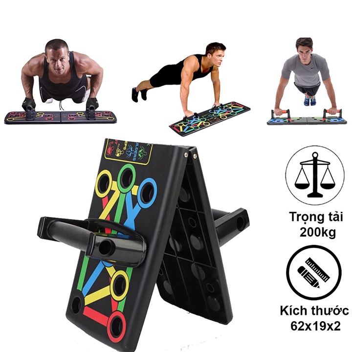 Dụng cụ tập hít đất chống đẩy đa năng Parallettes 12 trong 1, Bộ bàn khung tập chống đẩy gym tại nhà ngực tay vai