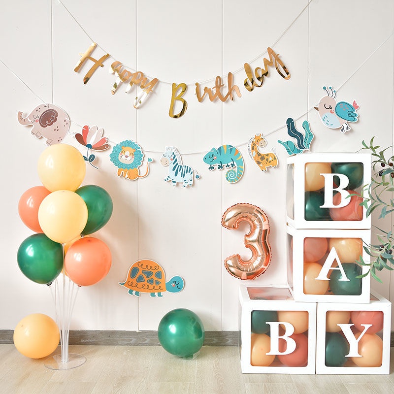 SET bóng trang trí sinh nhật Handmade kiểu Stiker ngộ nghĩnh cho bé [Tặng kèm BƠM + KEO DÁN]