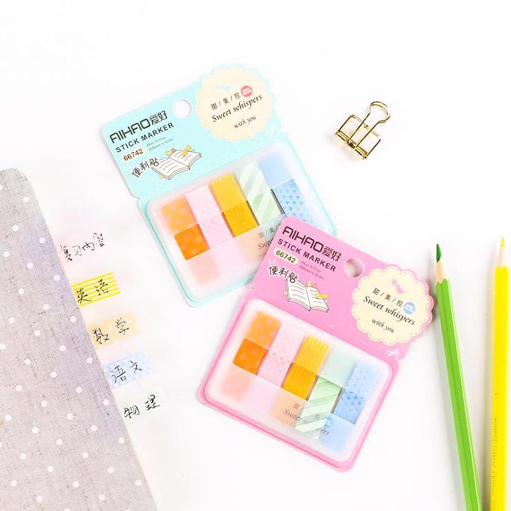 Set 2 Tờ Giấy Dán Ghi Chú Họa Tiết Dễ Thương Nhiều Màu Sắc