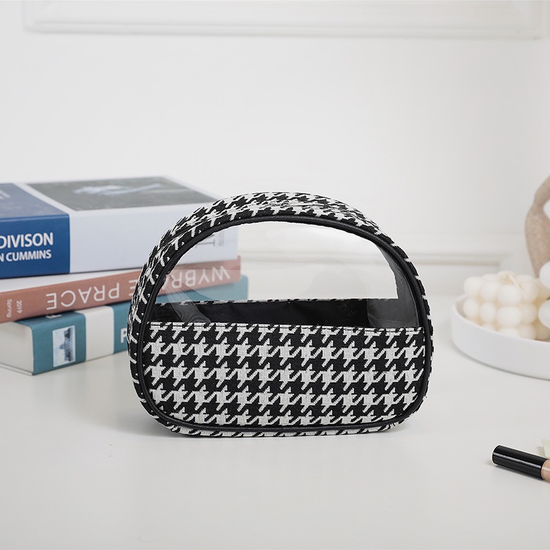 Túi Đựng Mỹ Phẩm Họa Tiết houndstooth Xinh Xắn Tiện Lợi