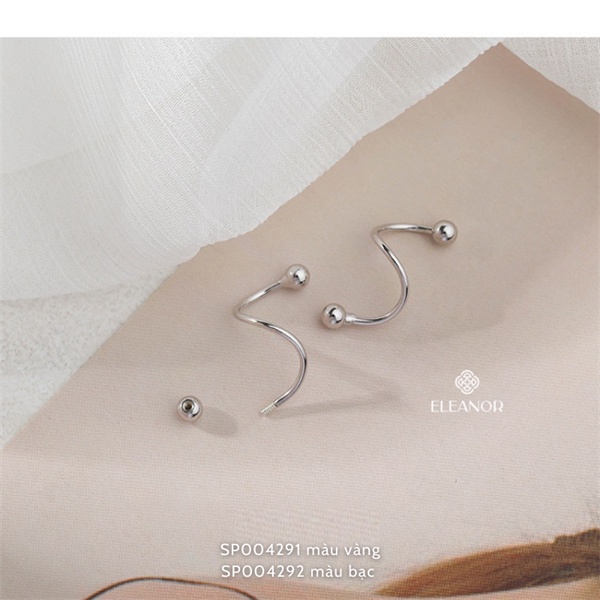 Bông tai nữ nụ chuôi bạc 925 Eleanor Accessories phụ kiện trang sức nhỏ xinh dáng cong ôm tai