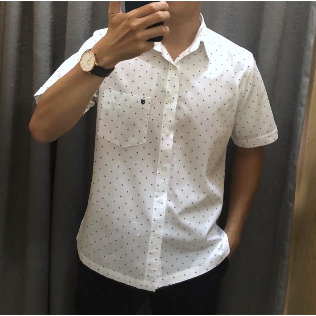 ÁO SƠ MI NAM CHẤM BI HOA NHỎ