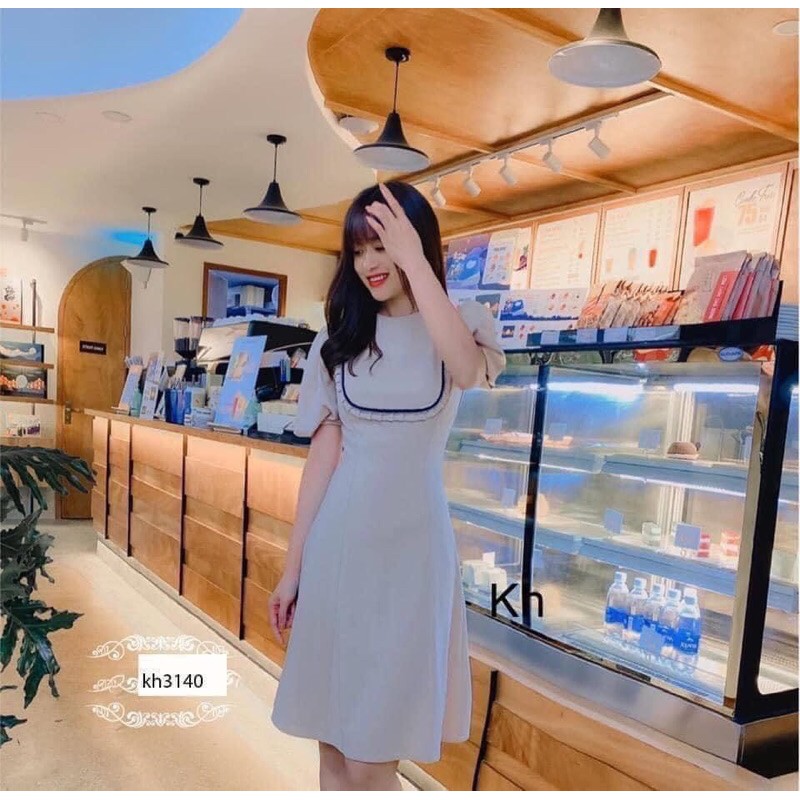 [Mã FAXANH1505 giảm 10K đơn 50K] Váy nữ be pha tay bồng | BigBuy360 - bigbuy360.vn