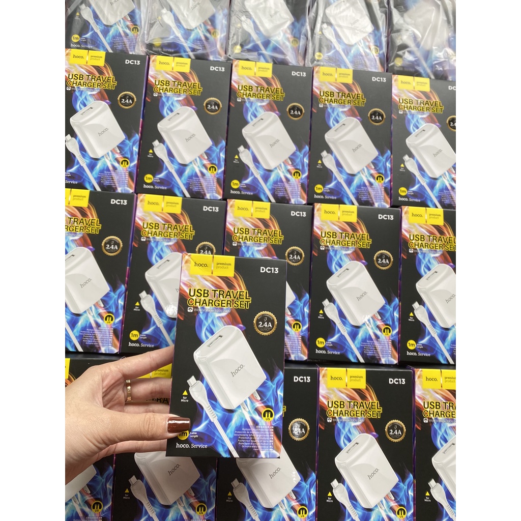 Bộ sạc nhanh Hoco DC13 - Kèm dây sạc chân micro - Hàng chính hãng bảo hành 12 tháng