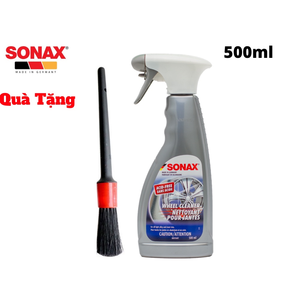 Vệ Sinh Mâm Không Ăn Mòn Sonax Xtreme Wheel Cleaner 500ml 230200 Tặng Cọ