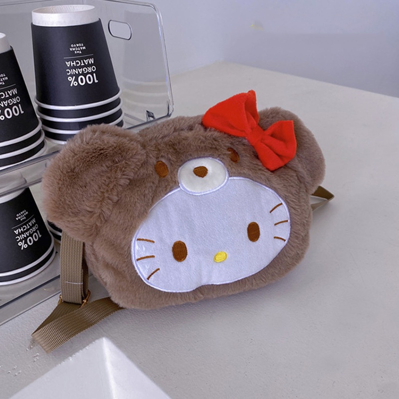 Túi Đeo Chéo Vai Hình Mèo Bông Dễ Thương Dành Cho Nữ