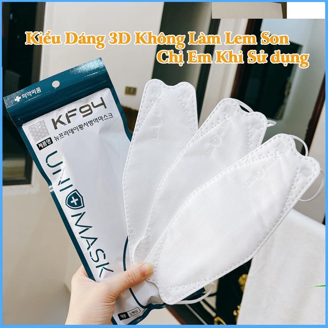 Combo 50 chiếc khẩu trang kf94 UNI MASK 4 lớp Chính Hãng Chống Bụi Mịn, Kháng Khuẩn Hàng Cao Cấp Hàn Quốc