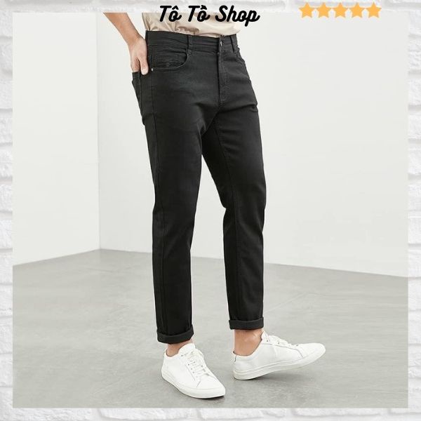 Quần Jean Nam Trơn Màu Đen ❤️FREESHIP❤️ Quần Bò Nam Trơn Cao Cấp Co Giãn Thời Trang Tô Tồ Shop - MQ20A