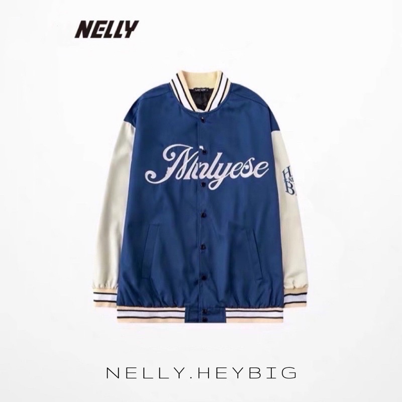 Áo khoác bóng chày  Nelly Heybig form rộng dành cho nam và nữ Minlyese 59