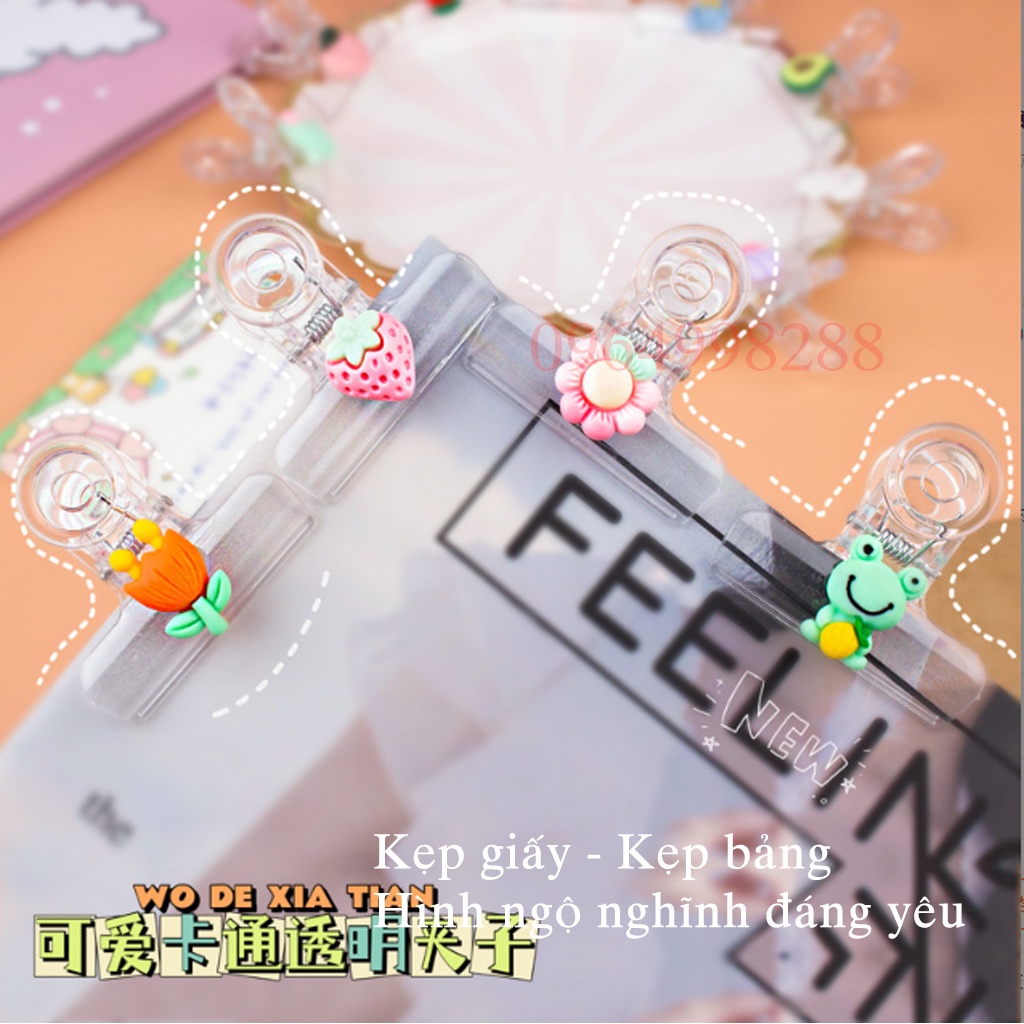 Kẹp giấy❤️Kẹp bảng Trong suốt hình ngộ nghĩnh đáng yêu