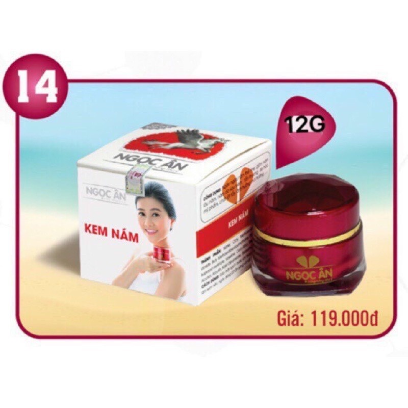 Kem NGỌC ÂN, mụn, nám, trăng da, tái tạo 12g