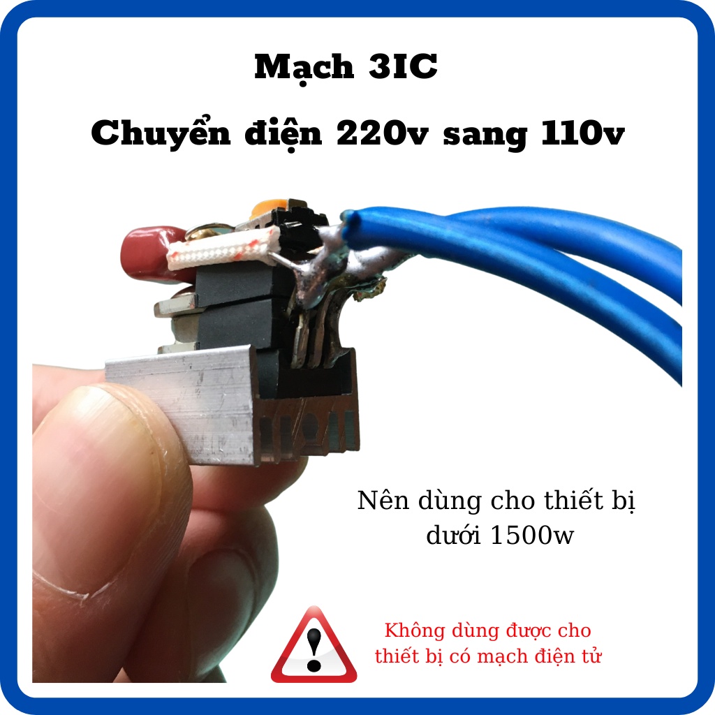 Bộ đổi nguồn 220v sang 110v mạch cản điện dùng cho máy khoan, mài, cắt