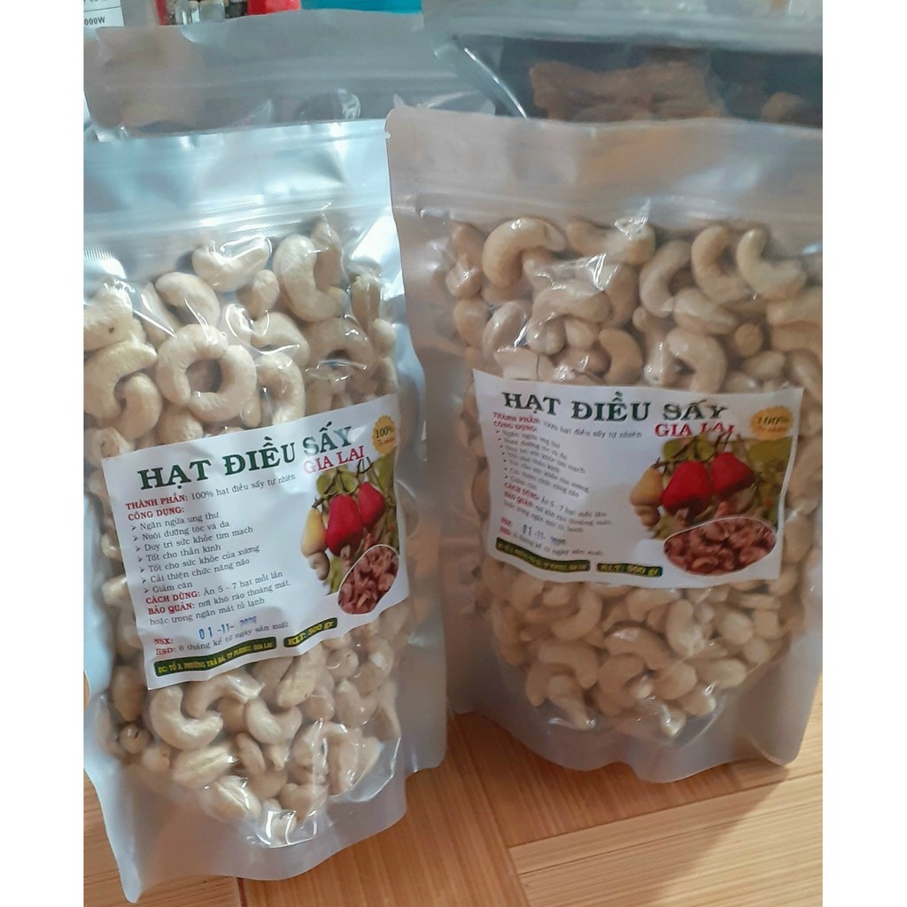 Hạt điều sấy chín đã bóc lụa hạt nguyên không có muối (0,5-1kg)