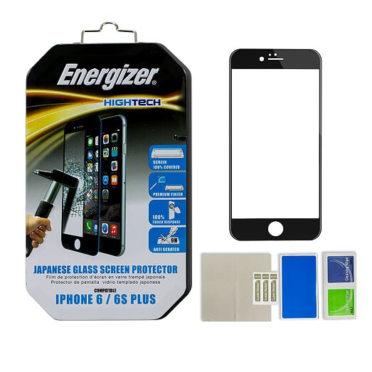 Miếng dán cường lực full viền Energizer cho iPhone 6 Plus / 6S Plus - ENHTTGPRIP6P (Đen)