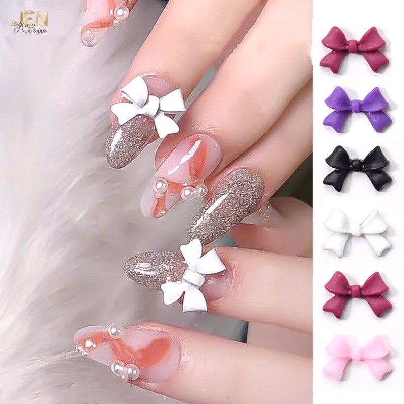 Charm nơ đính móng-phụ kiện nail
