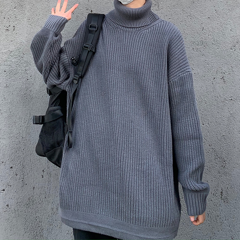 Áo Len Cao Cổ 228892 Áo Sweater Tay Dài Dáng Rộng Màu Sắc Đơn Giản Cho Nam Và Nữ