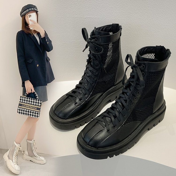 women shoes ankle mesh boots shoes thick buttom boots