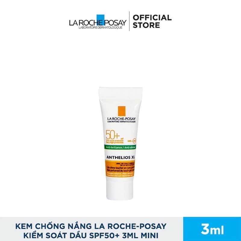 Combo MINI SIZE Kem chống nắng La Roche Posay vạch xanh lá ANTI-SHINE, Anti-Imperfection, Shaka Fluide