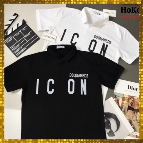 Áo thun nam tay ngắn có cổ, áo có cổ nam, polo nam đẹp họa tiết icon Chất Liệu cotton nam HOKO