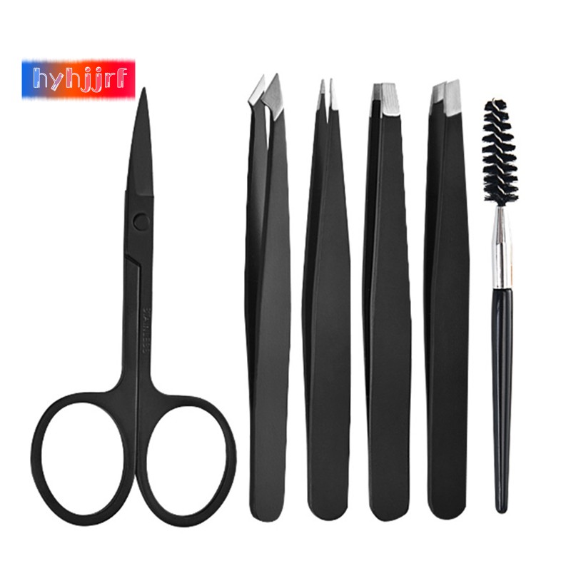 (Hàng Mới Về) Set 6 Nhíp Tỉa Lông Mày Chuyên Nghiệp Bằng Thép Không Gỉ Kèm Hộp Đựng