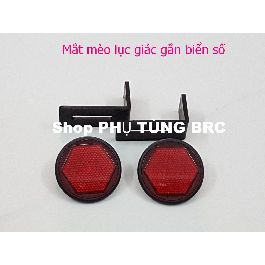 Mắt mèo lục giác gắn biển số ( SL: 1 cặp kèm pát, có 5 màu cho khách chọn).