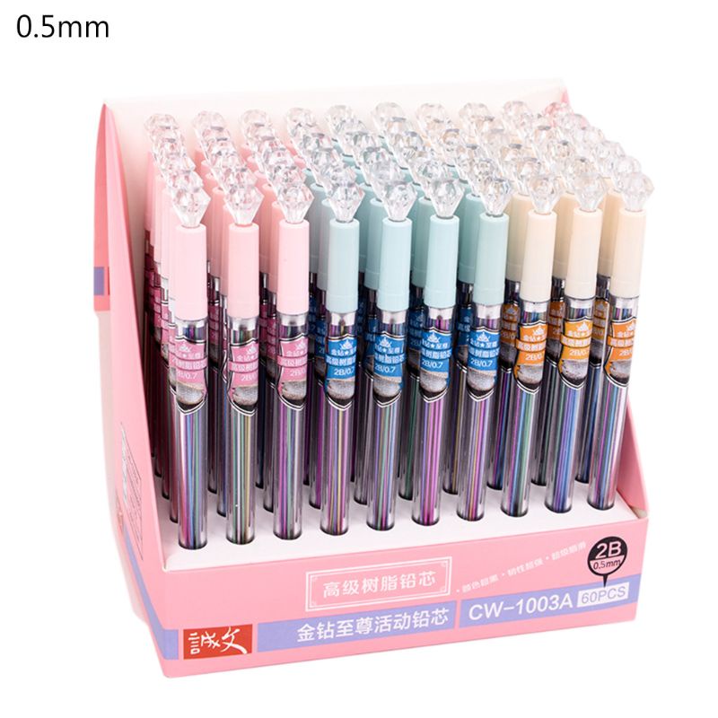 Ruột Bút Chì Bấm 0 5mm 0 7 mm 2B Nhiều Màu Sắc Chống Vỡ Dành Cho Học Sinh
