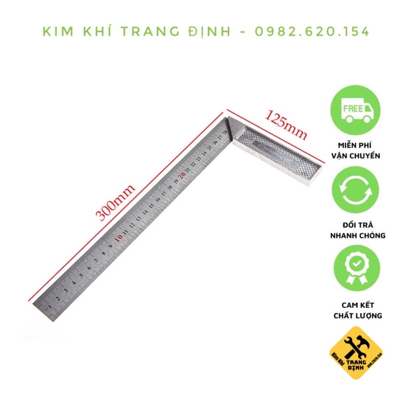 THƯỚC GÓC CÁN NHÔM 30cm