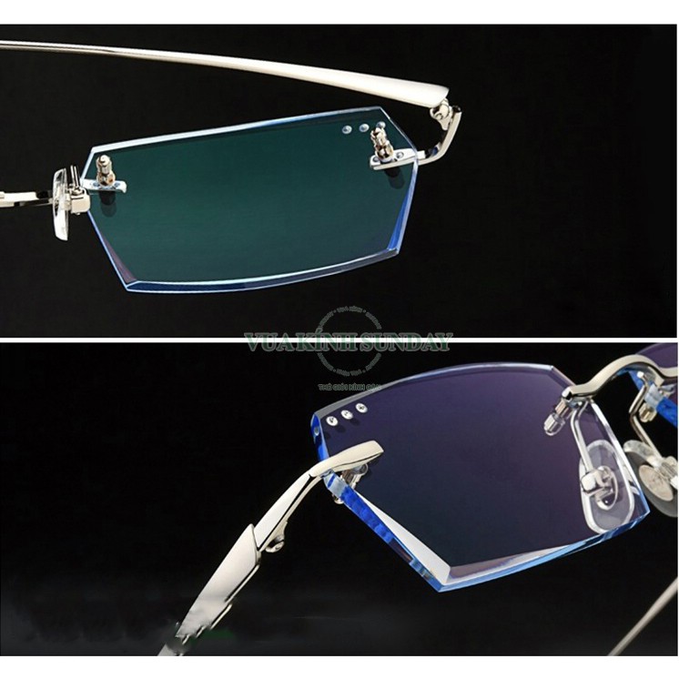 Gọng kính cận không viền càng lá dừa V41