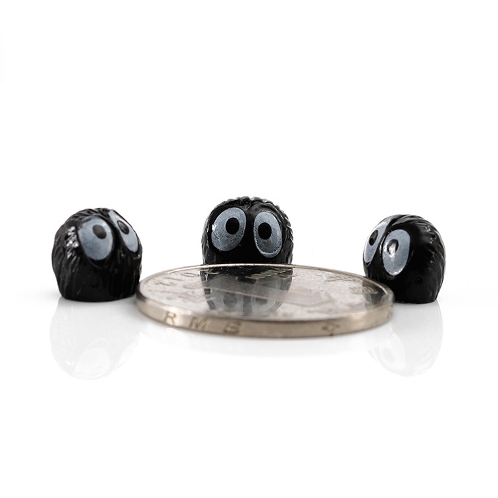 Set 10 mô hình đồ chơi nhân vật hoạt hình Totoro đáng yêu bằng PVC màu đen mini 1cm