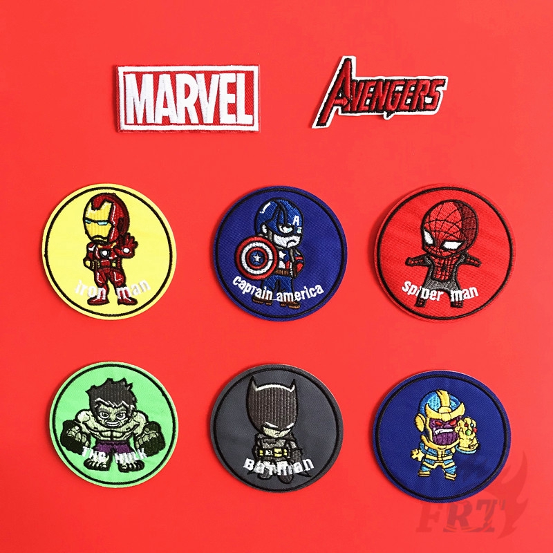 Set 1 / 2 Miếng Vá Nhiệt Dùng Trang Trí Áo Quần Hình Nhân Vật Siêu Anh Hùng Dễ Thương