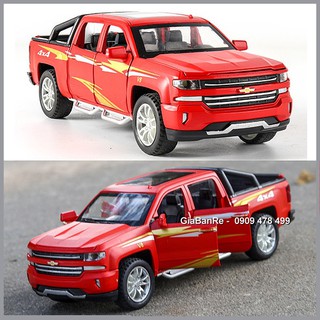 Xe Mô Hình Kim Loại Bán Tải Chevrolet Silverado Tỉ Lệ 1:32 - Đỏ - 9671.2