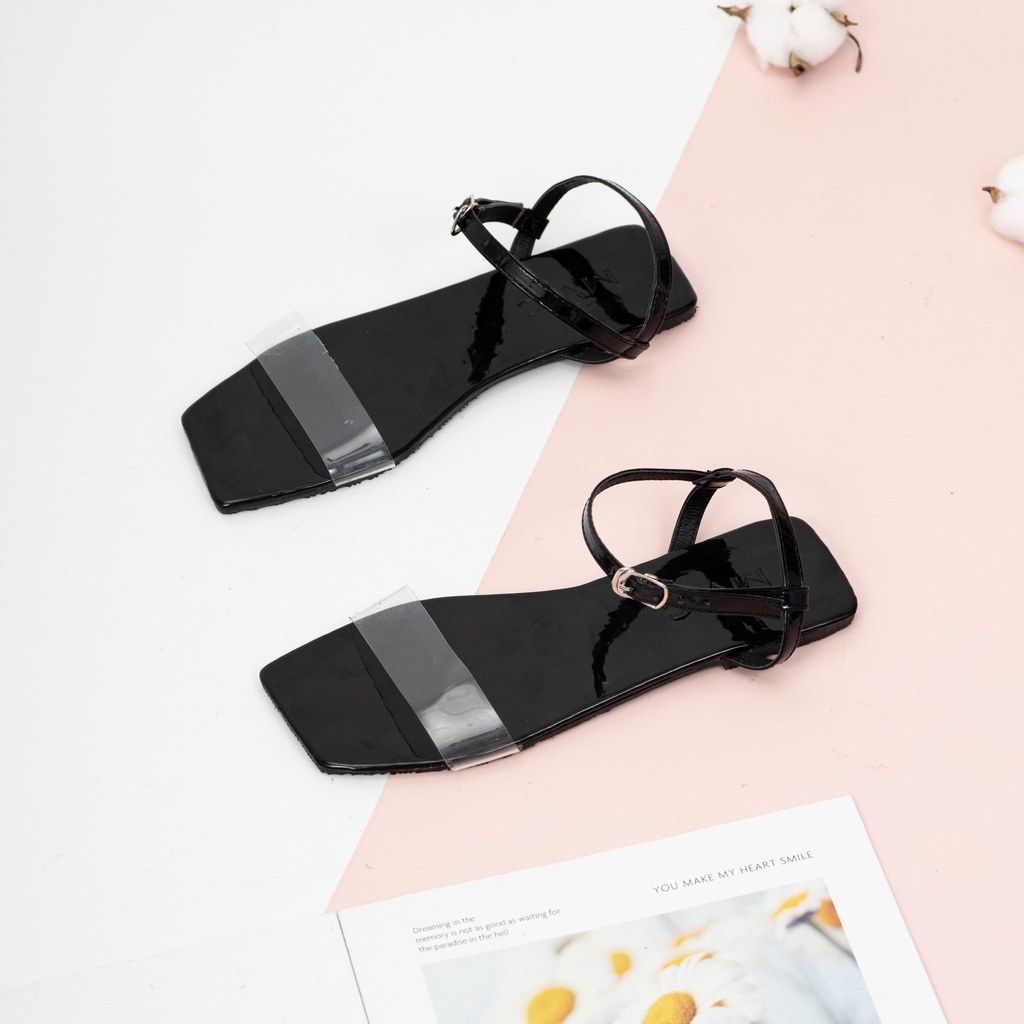 Giày MWC 2830 - Giày Sandal Nữ Quai Ngang Trong Suốt Thanh Lịch