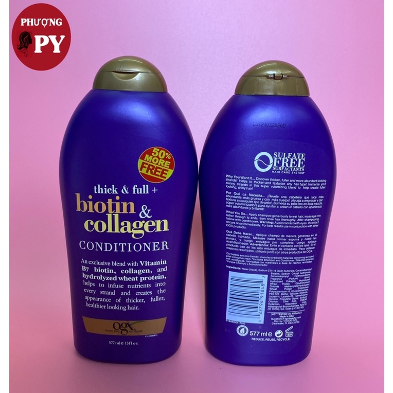 DẦU GỘI VÀ XẢ THICK & FULL BIOTIN COLLAGEN 577ML x2