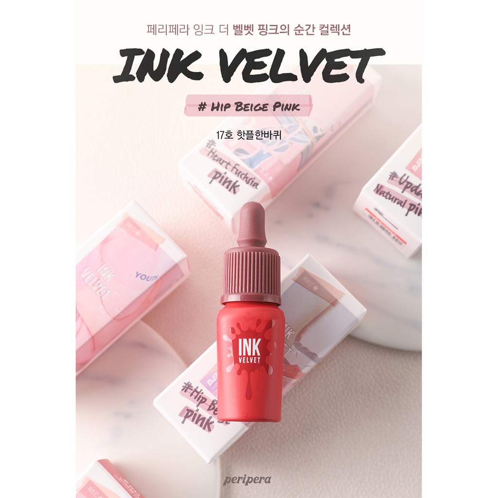 [Hồng Dịu Dàng] Son Kem Lì Peripera Ink The Velvet Fall Collection Pink Moment 8g #17 Hip Beige Pink