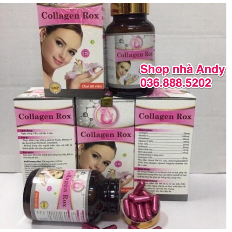 Viên uống COLLAGEN ROX làm đẹp da chống lão hóa, cải thiện nếp nhăn - Hộp 60 viên