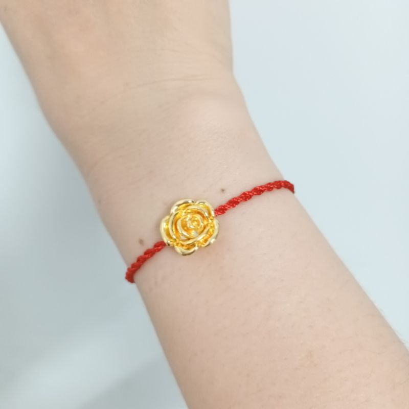 Vòng tay chỉ đỏ mix bông hồng tình yêu vĩnh cửu