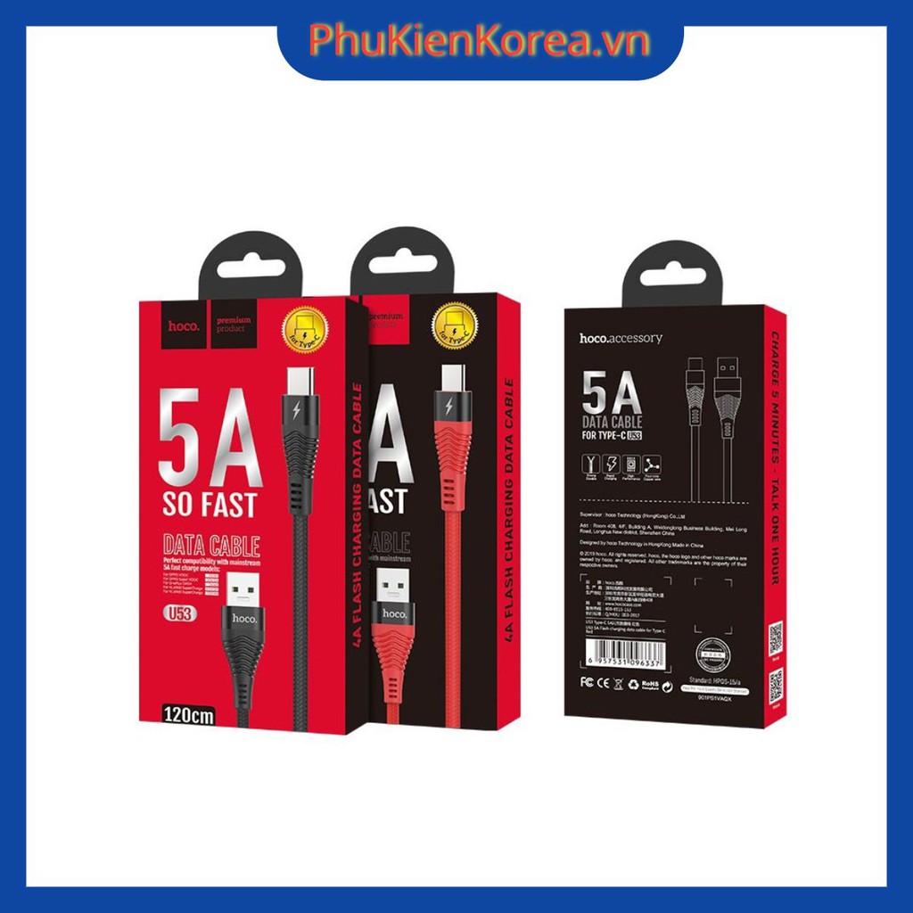 Cáp Sạc Hoco U53 Type-C Sạc Nhanh Dài 1m2 Chính Hãng Giá Rẻ