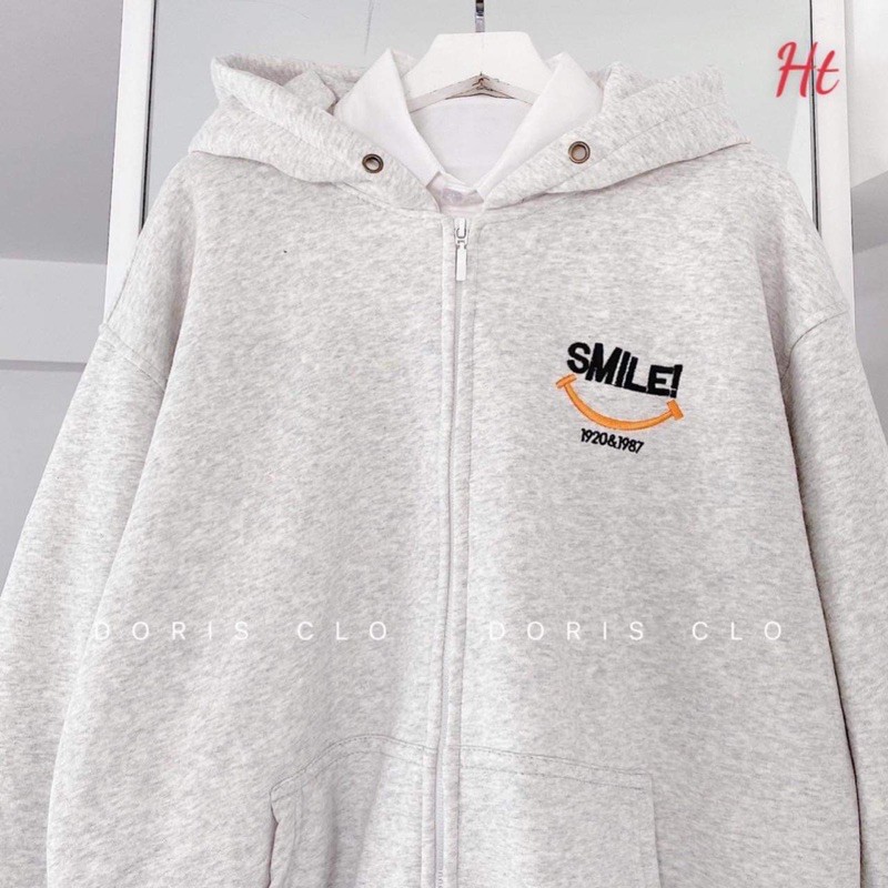 Áo khoác nỉ xám Smile H2Q876