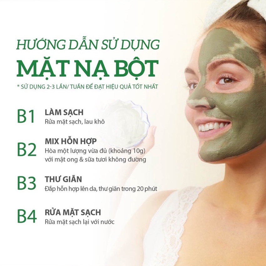 Bột lá neem nguyên chất 100g (Lá nem kháng khuẩn, ngừa mụn, giảm thâm nám) - Chợ Thảo Dược Việt